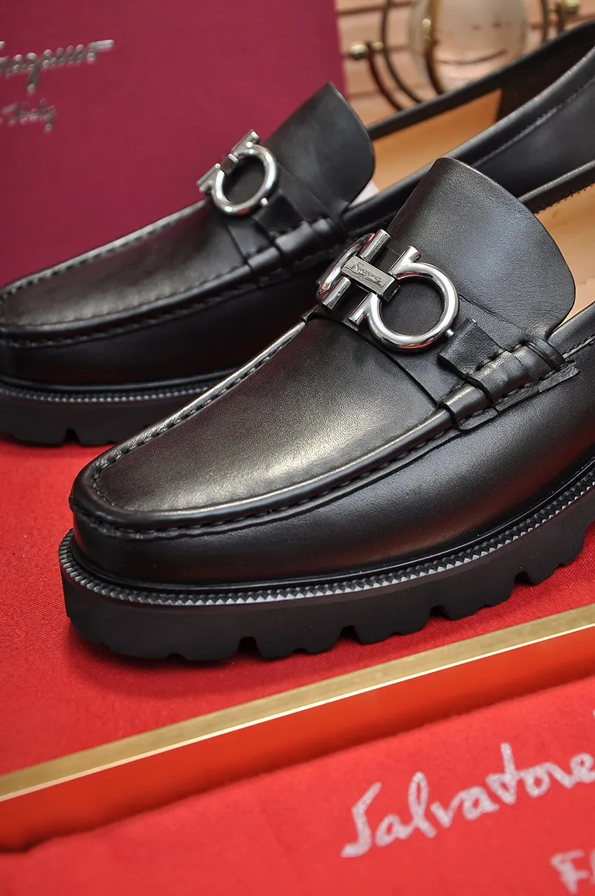 Men's men's shoes 💰540💶[Ferragamo/Ferragamo] (high-end Niuli) New 🍀 Ferragamo* - top version Ferragamo's classic formal leather shoes! Made of imported original cowhide, the inner top layer is comfortable cowhide lining! Original wear-resistant rubber outsole! High quality products! Code number 38-45 (45 customized)
